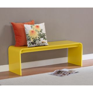 Contemporary Lemon Yellow Wood Bench  ™ Shopping   Great