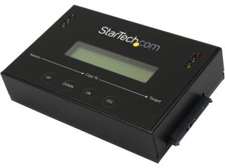 StarTech SATDUP11 Aluminum 2.5" & 3.5" Black 2   SATA Data & Power Combo (7+15 pin) Receptacle Standalone 2.5 / 3.5" SATA Hard Drive Duplicator and Eraser