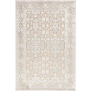 Jaipur Fables Taupe & Ivory Oriental Area Rug Art Silk & Chenille, 9 x 12