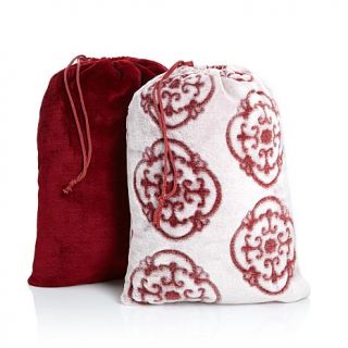 Highgate Manor Set of 2 Lightweight Plush Throws with Matching Bags   7803702