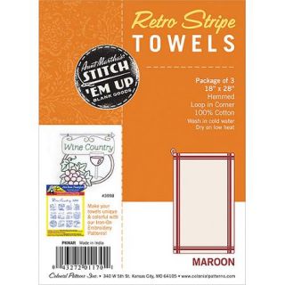 Vintage Stripe Towel 18"X28" 3/Pkg White W/Black Stripe