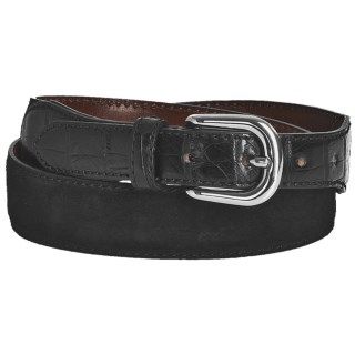 Tardini Suede and Caiman Crocodile Tipped Belt (For Men) 4356N 45