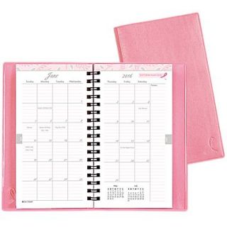 2016 Day Timer Pink Ribbon Monthly Planner, 3 1/2 x 6 1/2, Pink, (D11219 1601)