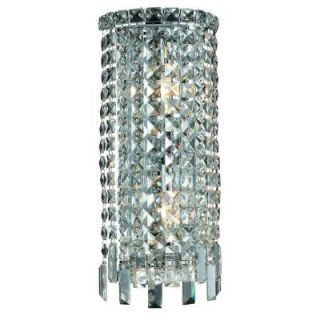 Elegant Lighting 2 Light Chrome Wall Sconce with Clear Crystal EL2031W8C/RC