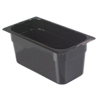 Carlisle 1/3 Size, 5.70 qt., 6 in. D Polycarbonate Food Pan in Black, Lid not Included (Case of 6) 1026203