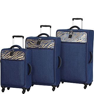 IT Luggage The Lite Denim Zebra 4 Wheel 3 Piece Set