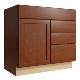 Cardell Pallini 36 in. W x 34 in. H Vanity Cabinet Only in Nutmeg VCD362134DR3.AE0M7.C53M