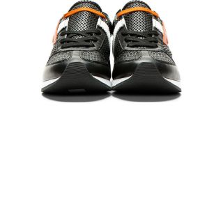 Dolce & Gabbana Black Leather Mesh Running Shoes