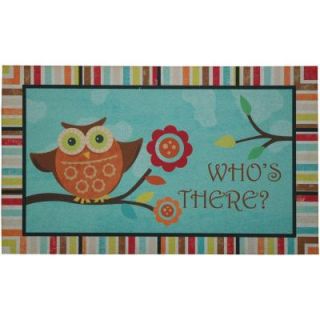 Mohawk Home 18 in. x 30 in. Owl Who Recycled Rubber Door Mat 395391