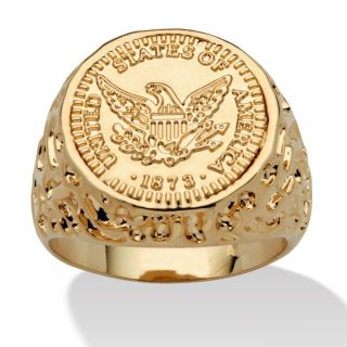 PalmBeach Mens 14k Goldplated American Eagle Coin Replica Nugget