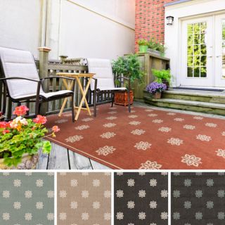 Meticulously Woven Jenna Contemporary Floral Indoor/ Outdoor Area Rug