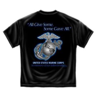 Erazor Bits Black 100% Cotton Marines Gave All T Shirt (XXL) Graphic Novelty Tee
