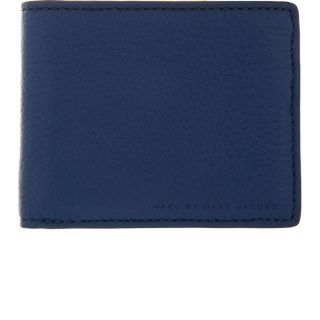Marc by Marc Jacobs Blue Pebbled Leather Martin Bifold Wallet