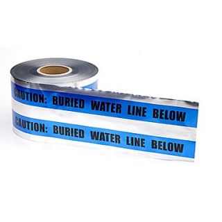 Mutual Industries Buried Water Line Underground Detectable Tape, 6 x 1000, Blue