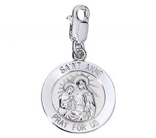 Sterling Silver Saint Anne Medal Charm —