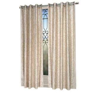 Orbit Beige Lined Embroidered Grommet Curtain Panel, 84 in. Length DISCONTINUED ORB5484BE