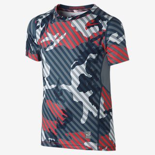 Nike Pro Combat Hypercool Fitted Woodland Graphic Boys Shirt. Nike