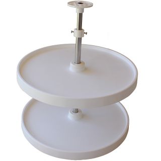 Double Round 18 inch Lazy Susan Turntable with Two Rotating Trays