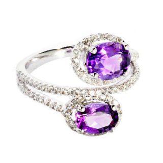 Sterling Silver Amethyst and White Topaz Ring   16051311  
