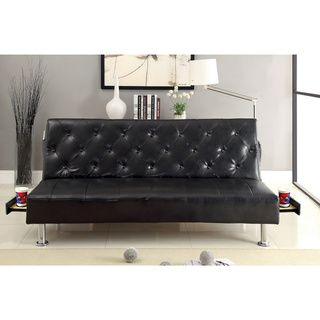 Furniture of America Enzhell Contemporary Tufted Leatherette Futon