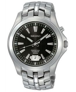 Seiko Watch, Mens Stainless Steel Bracelet 42mm SNQ101   Watches