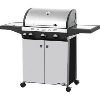 Cadac Stratos 3 Burner Freestanding Propane Gas Grill in Stainless Steel with Side Burner 98700 33 01