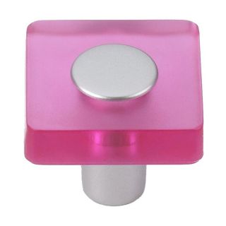 Siro Designs Decco Pink/Matte Aluminum Square Cabinet Knob
