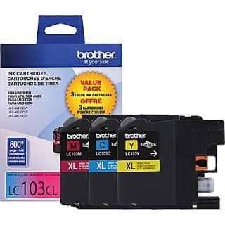 Brother Ink Cartridges, Color, High Yield 3/Pack (LC1033PKS)