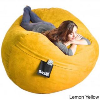 Slacker Sack Oval Microsuede and Memory Foam Bean Bag 6' Lemon Yellow