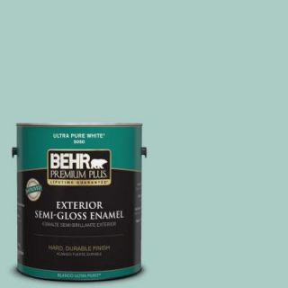 BEHR Premium Plus 1 gal. #M440 3 Baby Aqua Semi Gloss Enamel Exterior Paint 505001