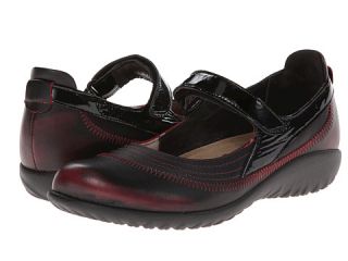 Naot Footwear Kirei Volcanic Red Leather/Black Crinkle Patent Leather