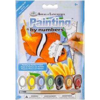 Mini Paint By Number Kit 5 Inch X 7 Inch Clown Fish