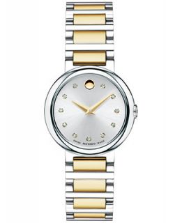 Movado Womens Swiss Concerto Diamond Accent Two Tone Stainless Steel