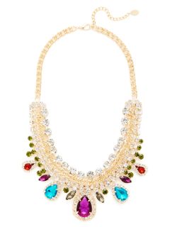 Gold & Multi Color Bib Necklace by Cara Couture Jewelry