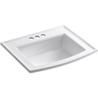 KOHLER Archer Drop In Vitreous China Bathroom Sink in White with Overflow Drain K 2356 4 0