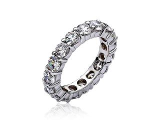 Bling Jewelry Stackable Clear CZ Eternity Wedding Band Ring Silver Plated