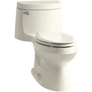 KOHLER Cimarron 1 Piece 1.28 GPF Single Flush Elongated Toilet with AquaPiston Flush Technology in Biscuit K 3828 96