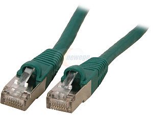 Coboc CY CAT7 01  Green 1ft. 26AWG Snagless Cat 7 Green Color 600MHz SSTP(PIMF) Shielded Ethernet Stranded Copper Patch cord /Molded Network lan Cable