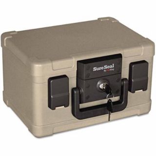 SureSeal By FireKing Fire and Waterproof Chest, 12 1/5" x 9 4/5" x 7 3/10", Taupe
