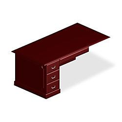 DMI Office Furniture Governors Collection Left Pedestal Desk 30 H x 72 W x 36 D Mahogany