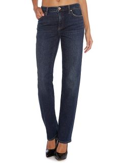 Lands' End Mid Rise Straight Leg Jeans Navy