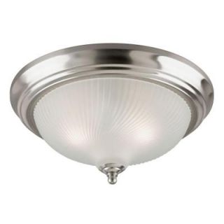 Westinghouse 1 Light Brushed Nickel Interior Ceiling Flushmount with Frosted Swirl Glass 6430600