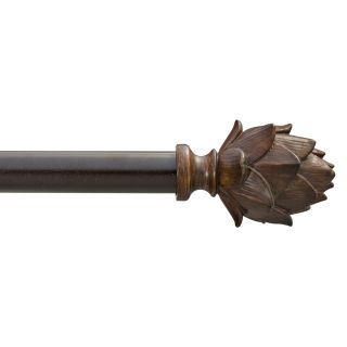 allen + roth 72 in to 144 in Aged Bronze Metal Single Curtain Rod