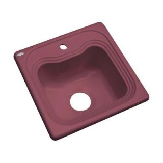 Thermocast Oxford Drop In Acrylic 16 in. 1 Hole Single Bowl Kitchen Sink in Raspberry Puree 19165