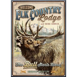 AmericanExpedition Elk Country Lodge Vintage Advertisment Plaque