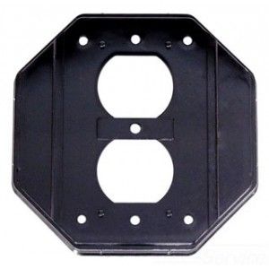 Intermatic WP101 Specialty Wall Plate, Double Gang Insert for Die Cast and Jumbo Cover   Black