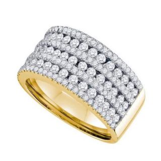 14K Yellow Gold 1.50ctw Glamorous Pave Diamond Decorated Fashion Band Ring