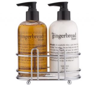philosophy holiday scented 2pc shower gel & body lotion duo with caddy —