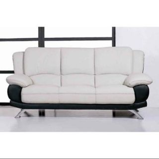 Leather Sofa (Gray & Black)