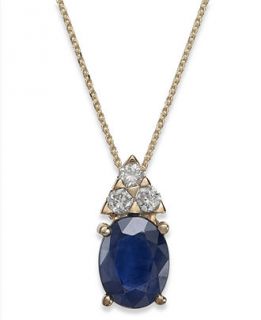 Sapphire (1 1/2 ct. t.w.) and Diamond (1/8 ct. tw.) Accent Oval